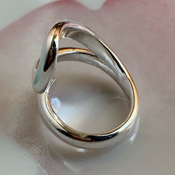 NEW 925 Sterling Silver Ring Set Resizable Abstract Minimalist - Picture 12 of 13